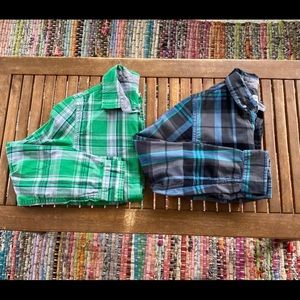 2 Cat & Jack Button up shirts sz M (8/10)